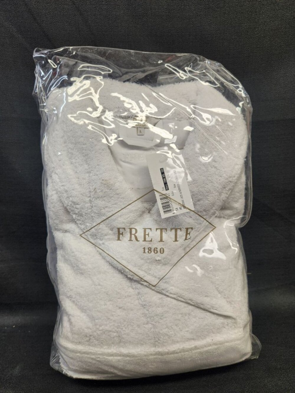 Frette Essential Unito Shawl Collar Bathrobe Cotton White Size L NEW WITH TAGS!